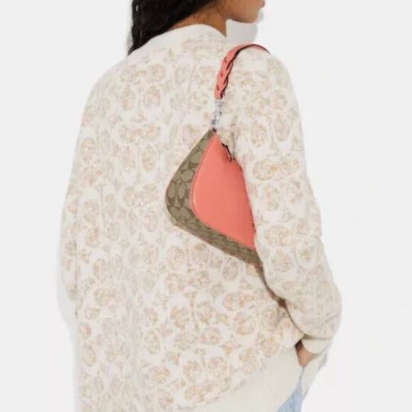 Coach Crossbody Shoulder Bag with Matching Card Holder Tangerine Khaki New $496 - Picture 2 of 14